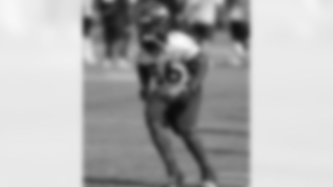 LB Nate Irving works through a drill.