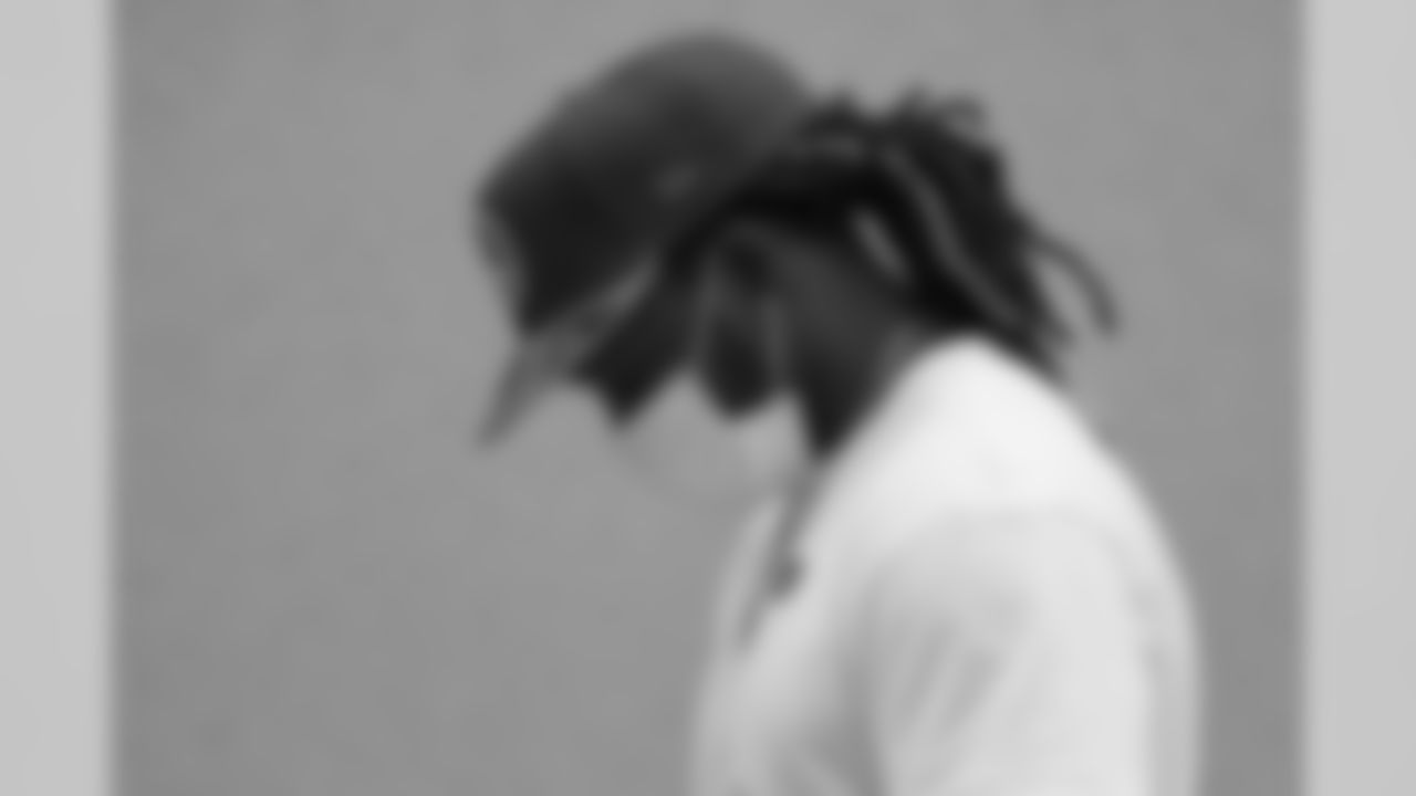 Melvin Gordon III arrives for his first COVID-19 test at UCHealth Training Center on July 27, 2020. (Photo by Ben Swanson)