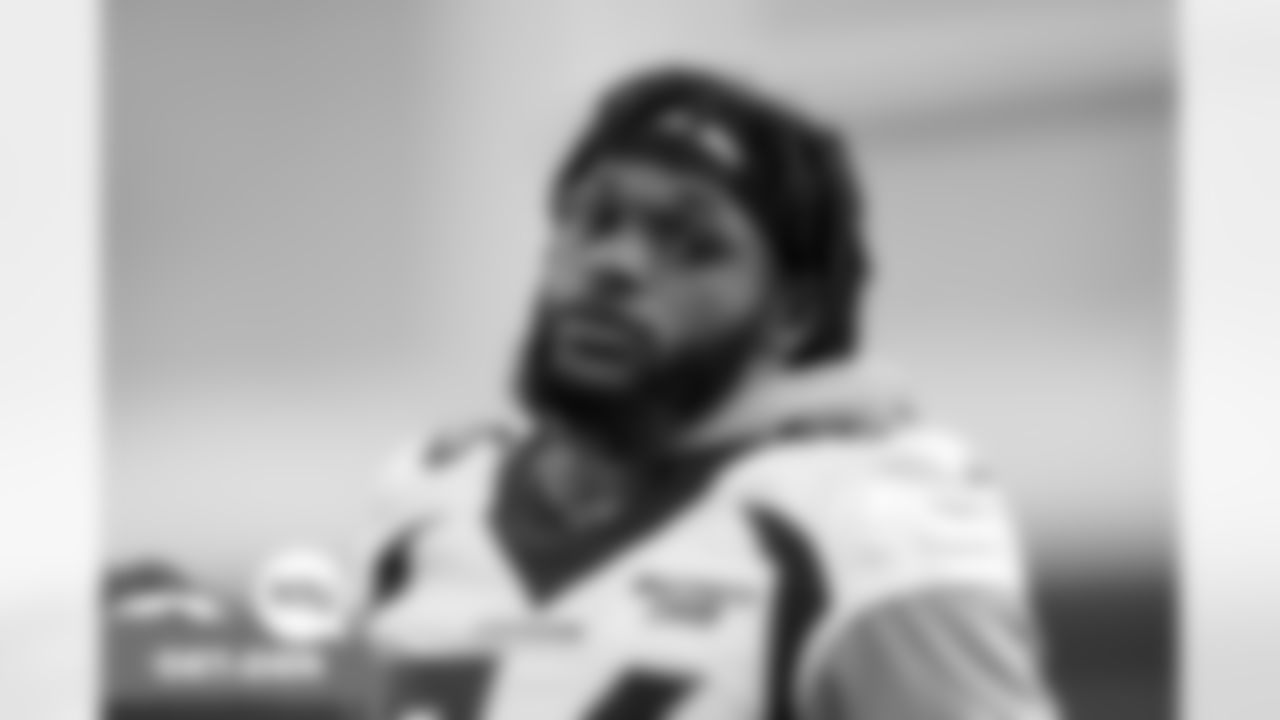 Baron Browning during practice at UCHealth Training Center in Englewood, Colorado on December 10, 2021. (Photo by Ben Swanson)