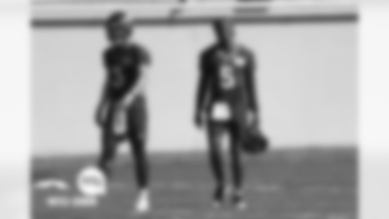 Drew Lock and Teddy Bridgewater during practice on Wednesday, September 22, 2021 at UCHealth Training Center in Englewood, Colorado.
Photo by Gabriel Christus