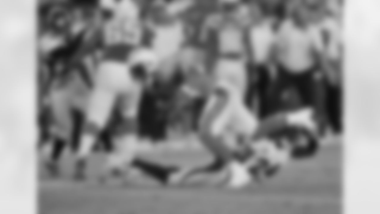 CB Champ Bailey takes out Mathews after catching a pass near the line of scrimmage.