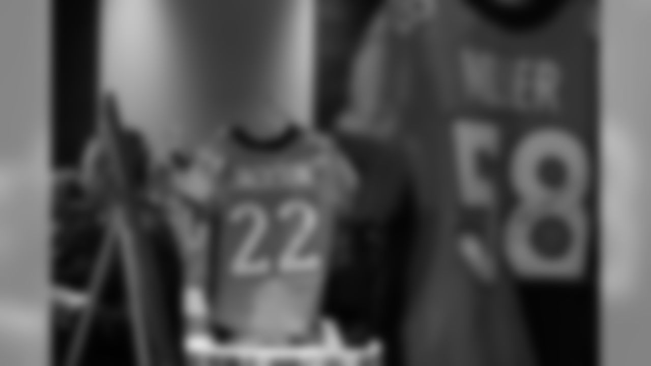Kareem Jackson's jersey at the third annual Dinner for a Difference to raise funds for the charitable efforts of the Kareem Jackson Foundation on November 25, 2019. (Photo by Ben Swanson)