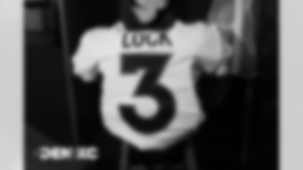 Drew Lock's jersey in the locker room before the Broncos' Week 13 game against the Kansas City Chiefs at Arrowhead Stadium in Kansas City, Missouri. (Photo by Gabriel Christus)