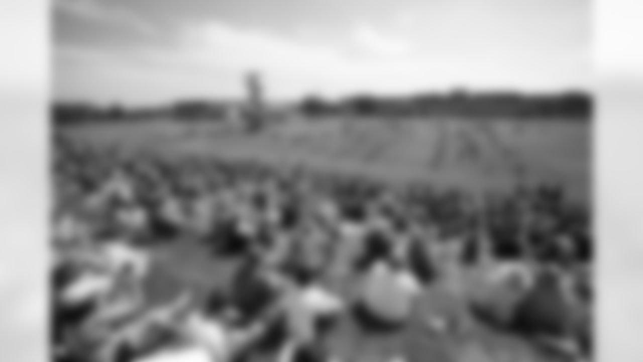 Fans during a training camp practice at Centura Health Training Center on July 31, 2023 in Englewood, Colorado. Photo by Ben Swanson / Denver Broncos