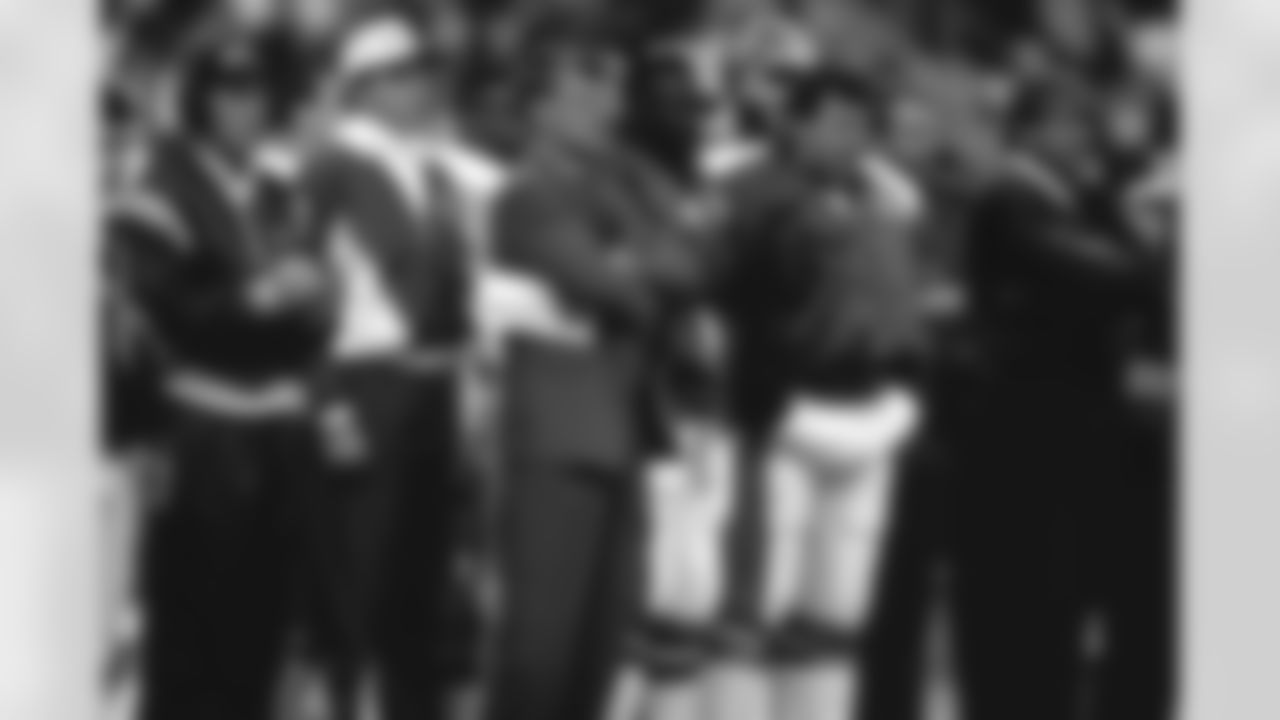 Coach Dan Reeves watches from the sideline during a December 8, 1991 win (17-7) against the Browns in Cleveland.