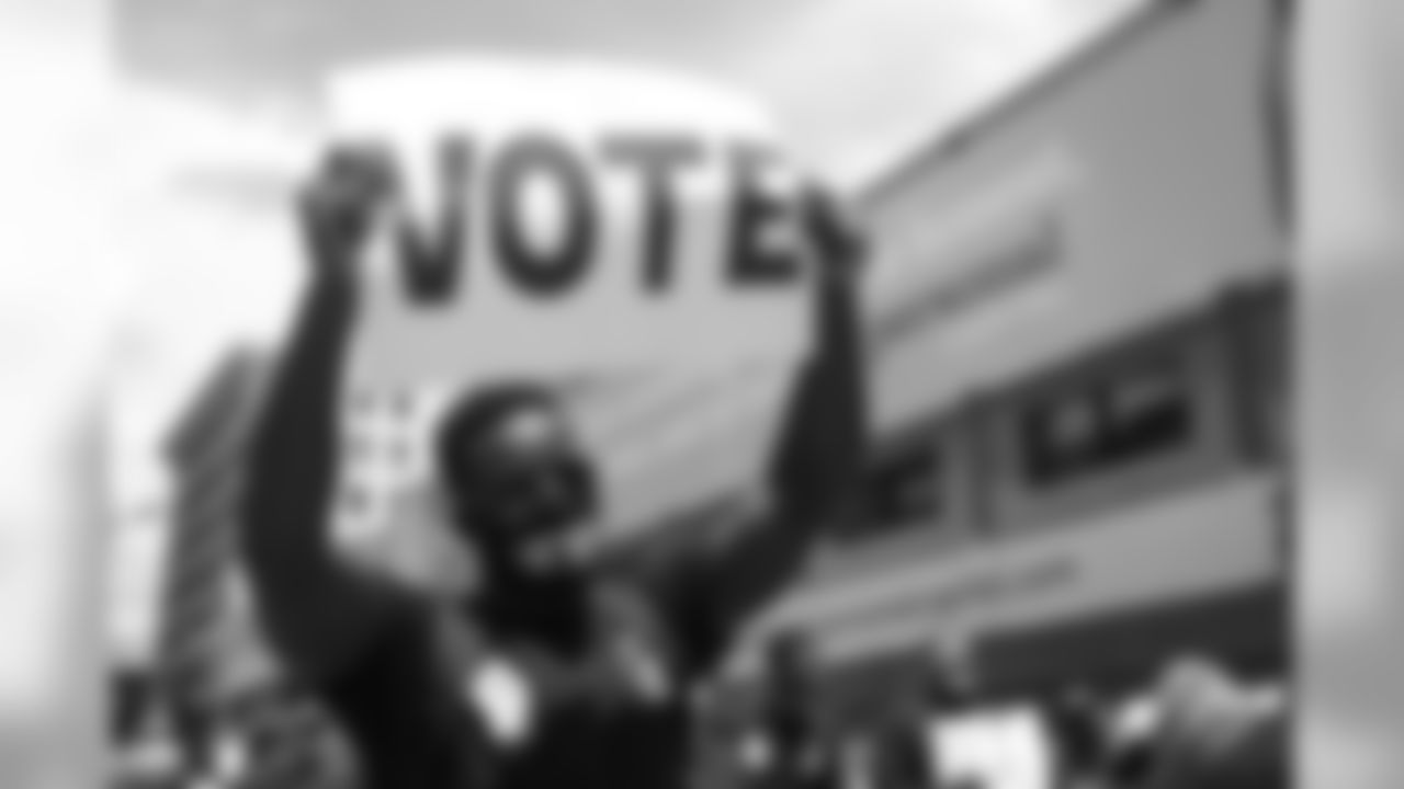 Jeremiah Attaochu at a protest for racial justice in downtown Denver on June 6, 2020. (Photo by Ben Swanson)