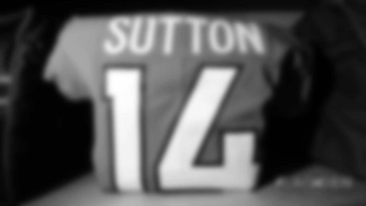 Courtland Sutton's jersey in the locker room before the Broncos' Week 17 game against the Los Angeles Chargers at Broncos Stadium at Mile High on December 30, 2018.