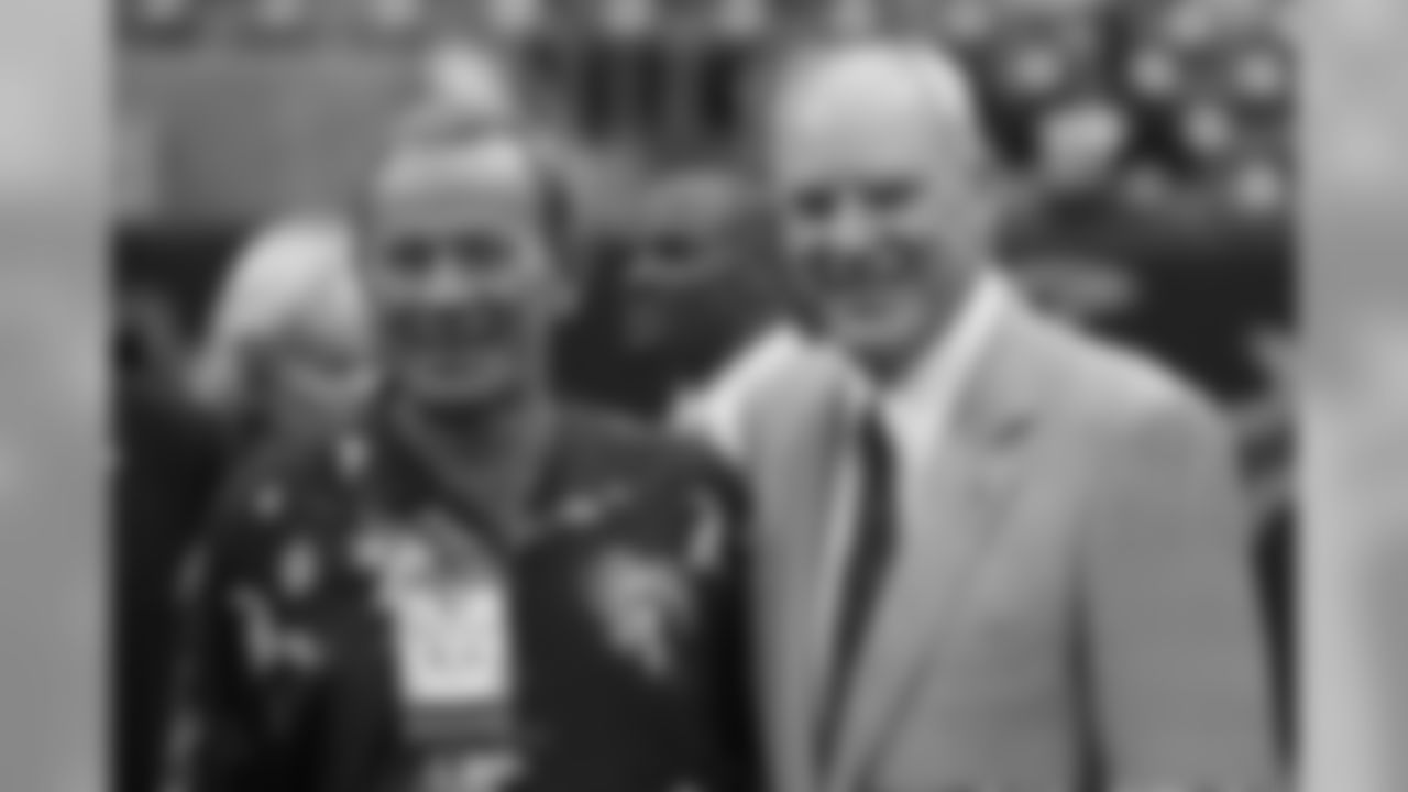 Pat Bowlen, President and Chief Executive Officer,left joins Houston Texans owner Bob McNair on the field prior to the game between the Denver Broncos and the Houston Texans at Reliant Stadium August 9, 2008