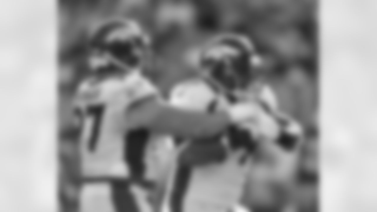 Vickerson celebrates his sack with fellow DT Justin Bannan.