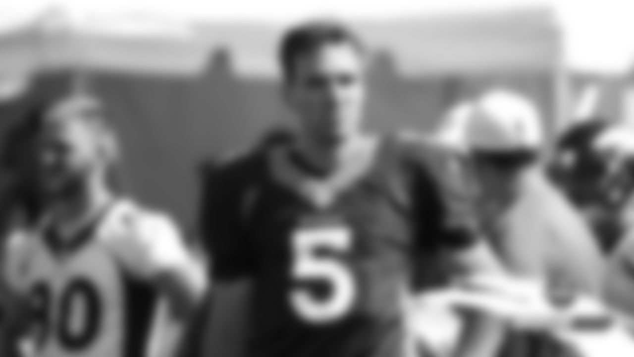 Joe Flacco during practice on Day 6 of training camp on July 24, 2019.