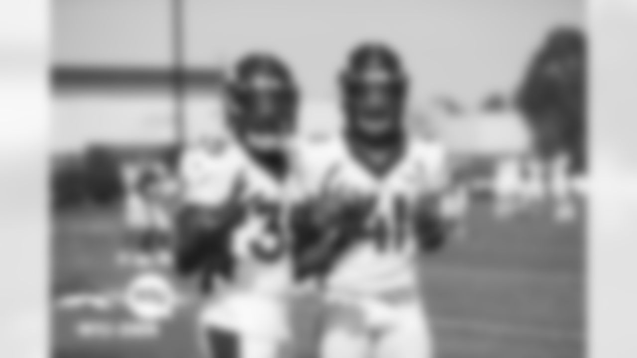 Kary Vincent Jr. and Jamar Johnson during practice on Thursday, September 23, 2021 at UCHealth Training Center in Englewood, Colorado.
Photo by Gabriel Christus