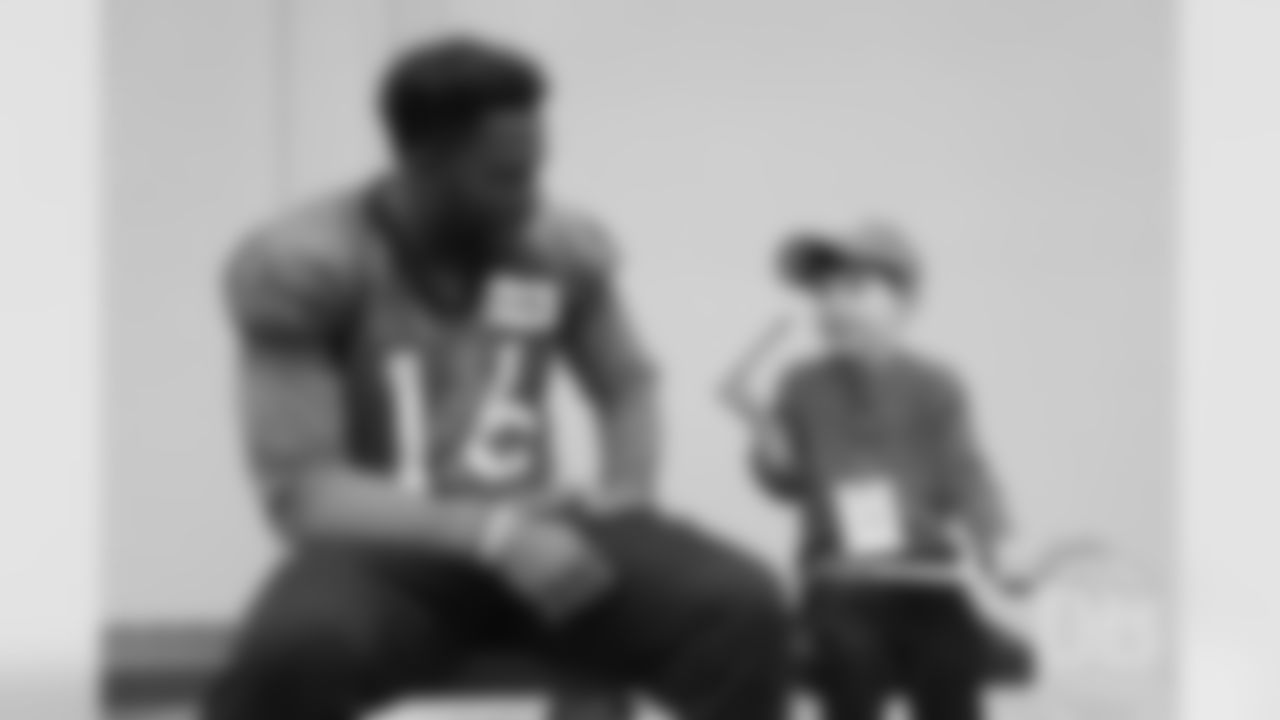 September 27
Bennie Fowler III answers a question from Caleb Aldrich, a junior reporter from Children's Hospital Colorado.