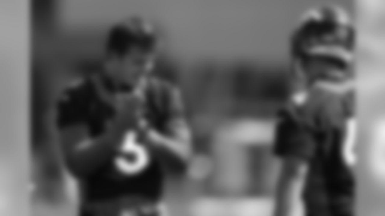 Drew Lock during practice at UCHealth Training Center in Centennial, CO, August 11, 2020.
Photo by Gabriel Christus