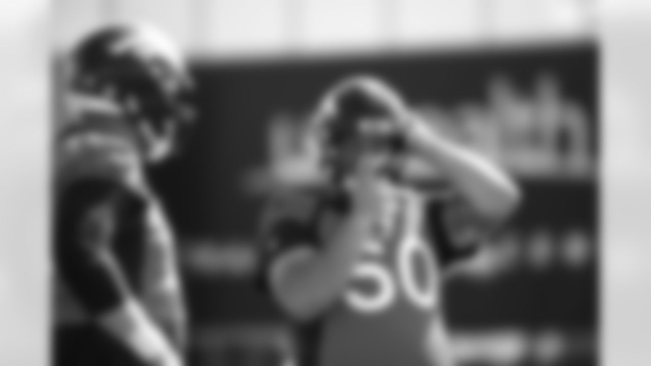Patrick Morris during the eighth day of OTA practices at UCHealth Training Center on June 8, 2021. (Photo by Ben Swanson)