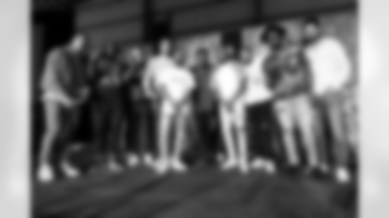Justin Simmons, McTelvin Agim, Sam Martin, Albert Okwuegbunam, Diontae Spencer, Melvin Gordon, Kareem Jackson, Courtland Sutton, PJ Locke, Von Miller and Brandon McManus at 'A Night to Take Flight,' hosted by Von's Vision, at Jet Linx in Englewood, CO on September 20, 2021.