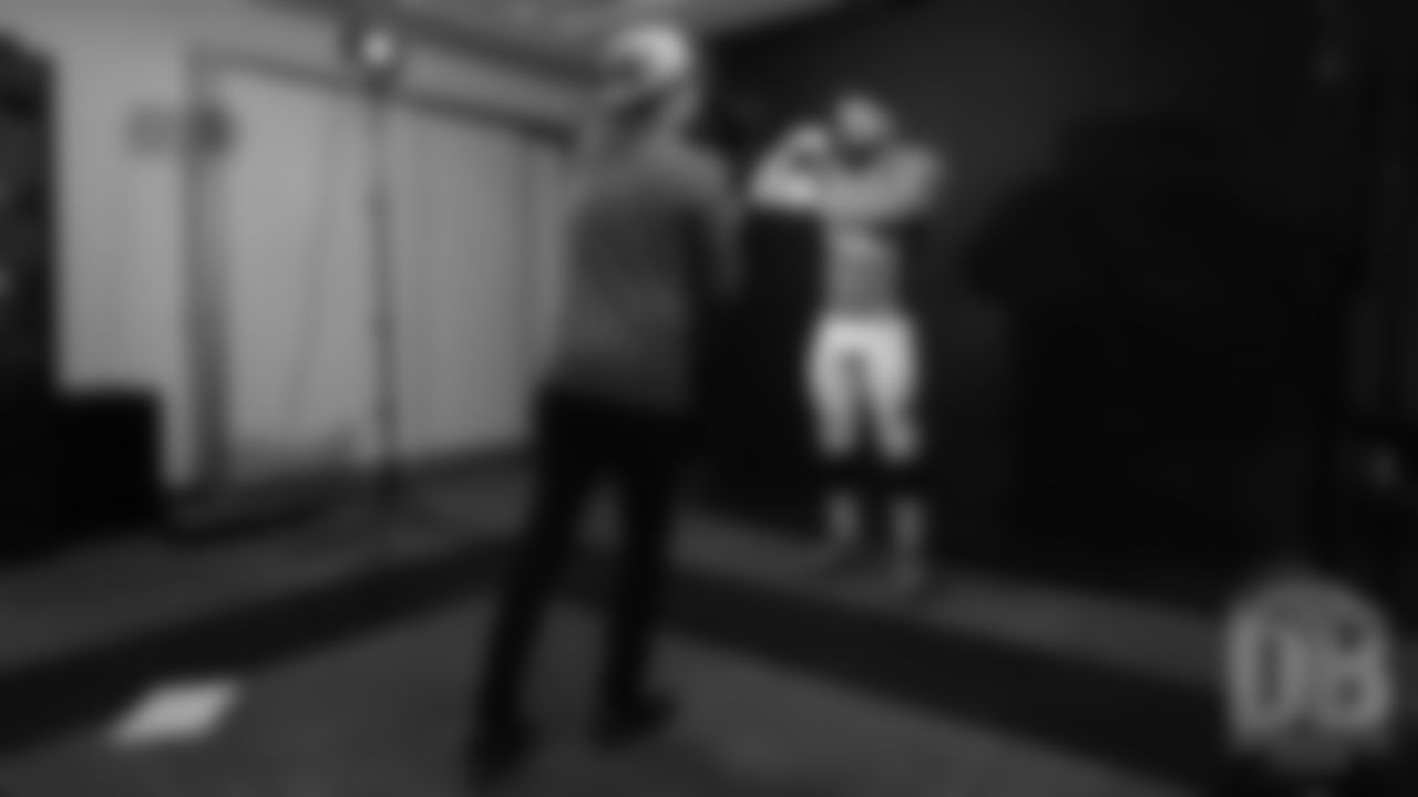 Andy Janovich during the Broncos' media day for players to record video and photo shoots for broadcast networks and local media on June 4, 2019.