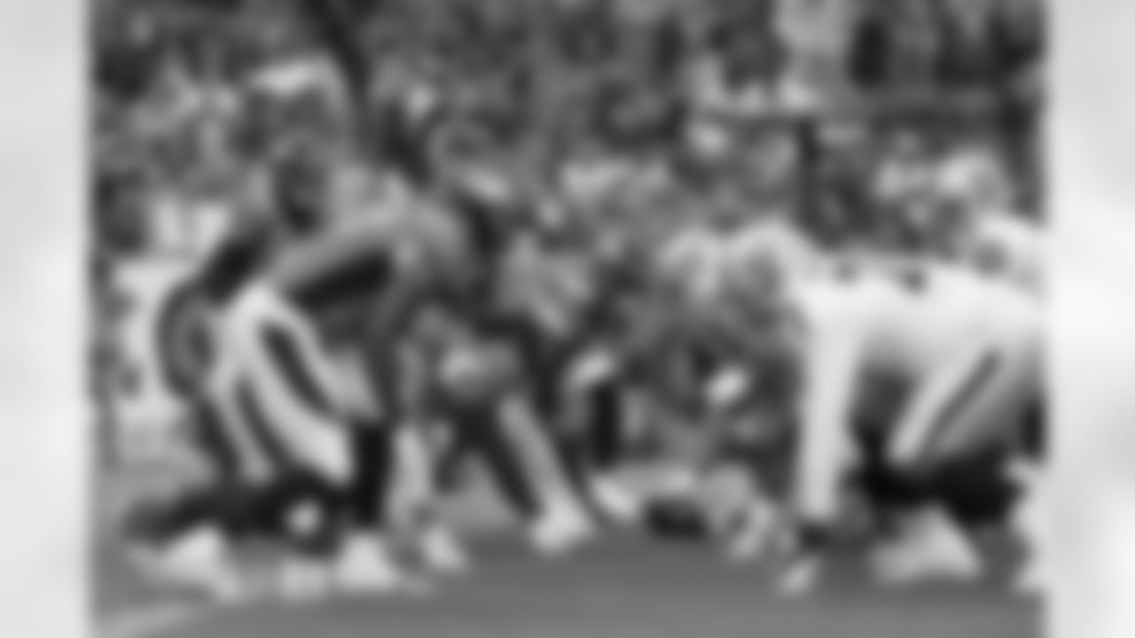 Defensive line during the Broncos' Week 1 game against the Las Vegas Raiders at Empower Field at Mile High in Denver, Colorado on September 10, 2023. Photo by Ben Swanson / Denver Broncos