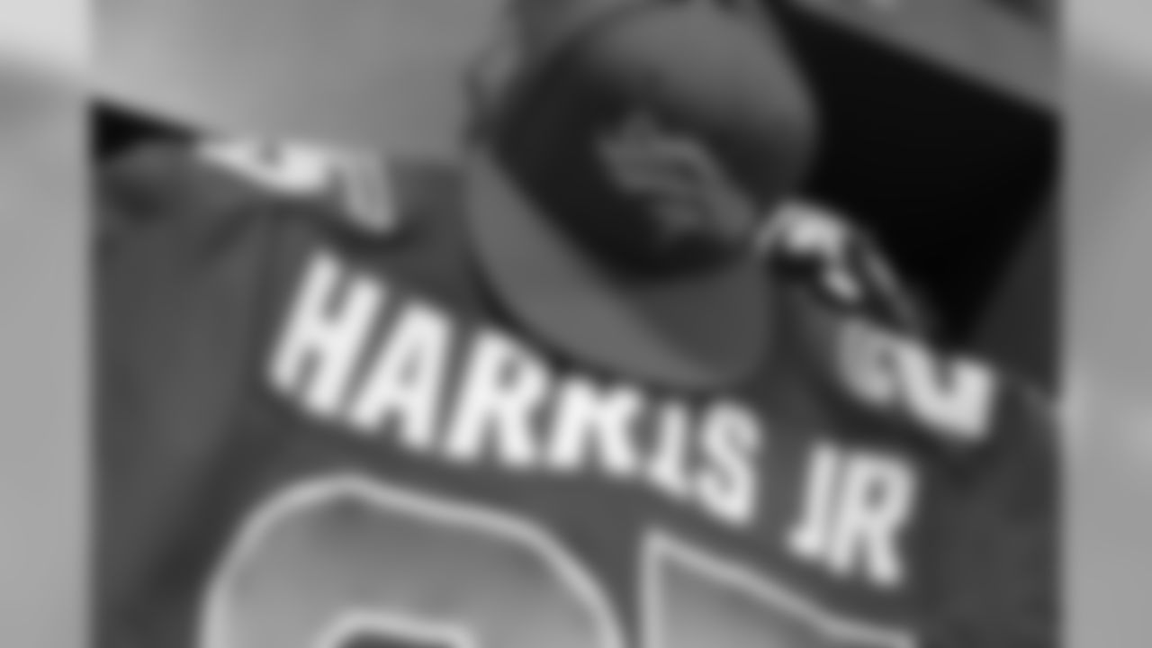 Chris Harris Jr.'s jersey in the locker room at the 2019 Pro Bowl at Camping World Stadium in Orlando, Florida, on January 27, 2019.