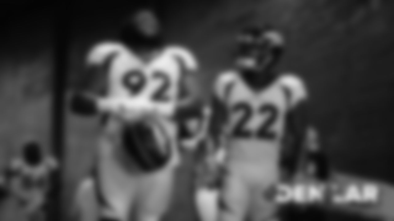 Zach Kerr and Kareem Jackson before the Broncos' preseason game against the Los Angeles Rams on August 24, 2019 at the Los Angeles Memorial Coliseum. (Photo by Gabriel Christus)