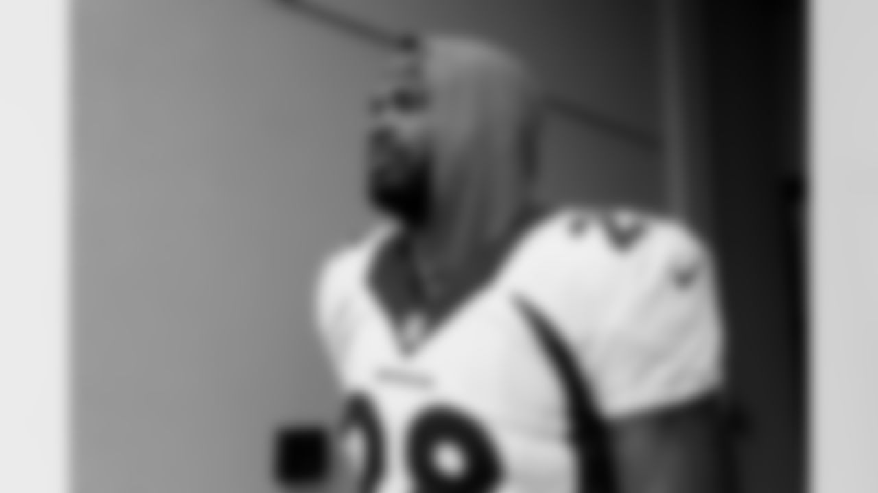 Royce Freeman during practice on the sixth day of training camp at UCHealth Training Center on August 3, 2021. (Photo by Ben Swanson)