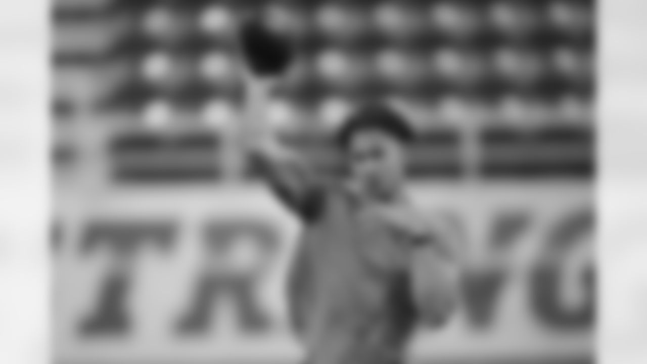 North Dakota State quarterback Trey Lance throws at the school's football NFL Pro Day Friday, March, 12, 2021, in Fargo, North Dakota. (AP Photo/Andy Clayton- King)