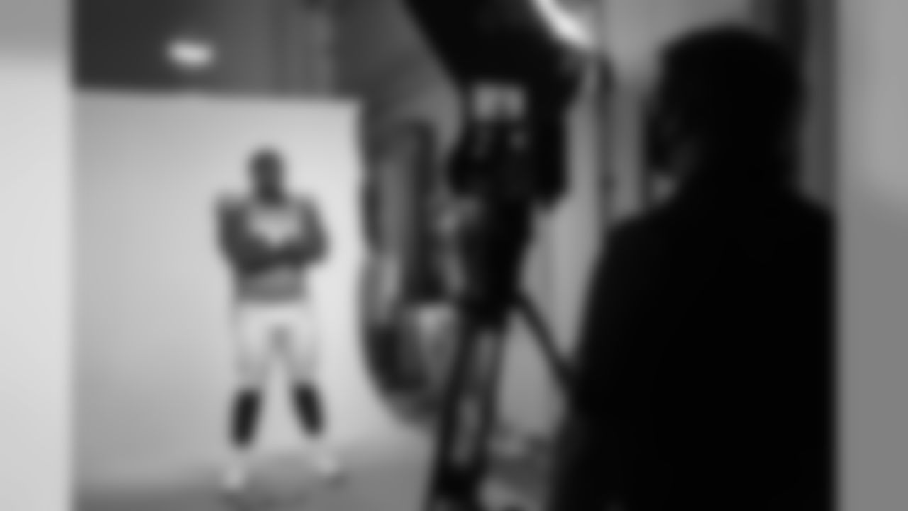 Lloyd Cushenberry III during a media session with green screens and a photo studio for early reports at UCHealth Training Center on July 31, 2020. (Photo by Ben Swanson)