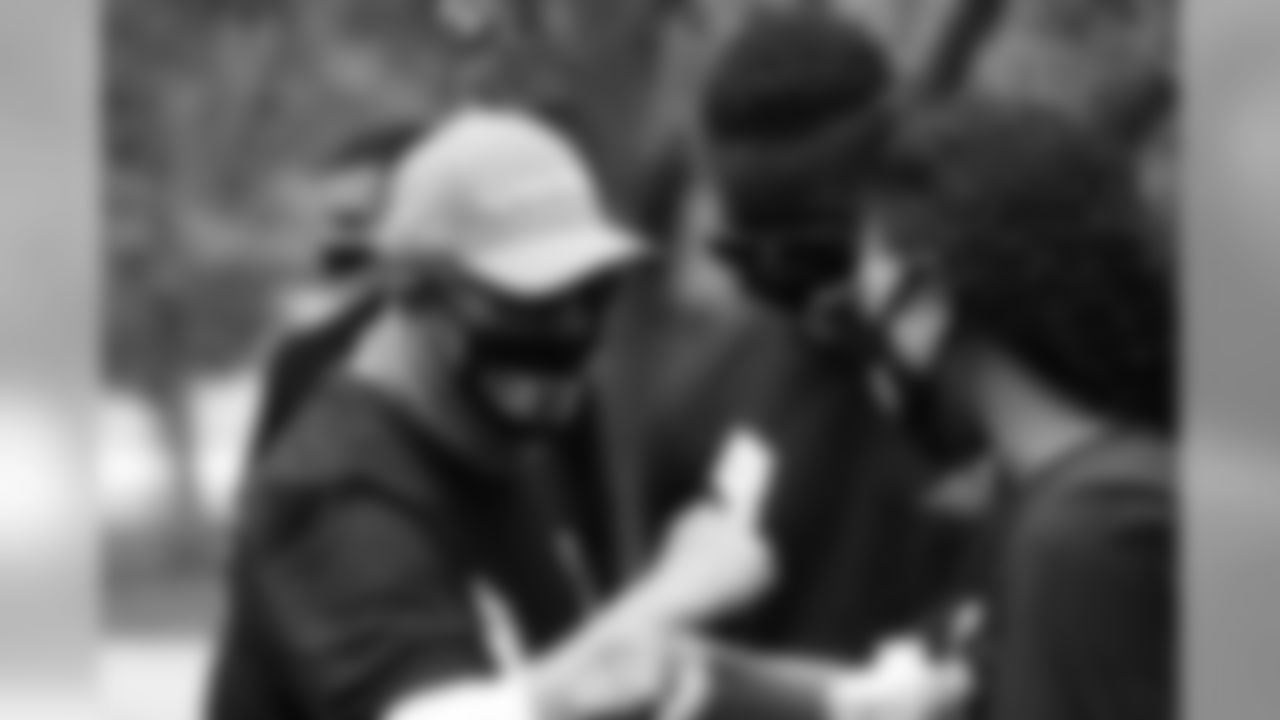Vic Fangio and Jeremiah Attaochu during a protest for racial justice on June 6, 2020 at Civic Center Park in Denver, Colorado. Denver Broncos coaches and players came out to give their support.
Photo by Gabriel Christus