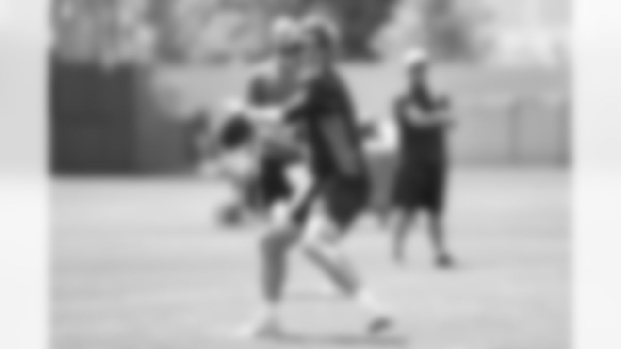 Brett Rypien during a training camp practice for early reports (rookies, quarterbacks and select veterans) at UCHealth Training Center on July 25, 2021. (Photo by Ben Swanson)