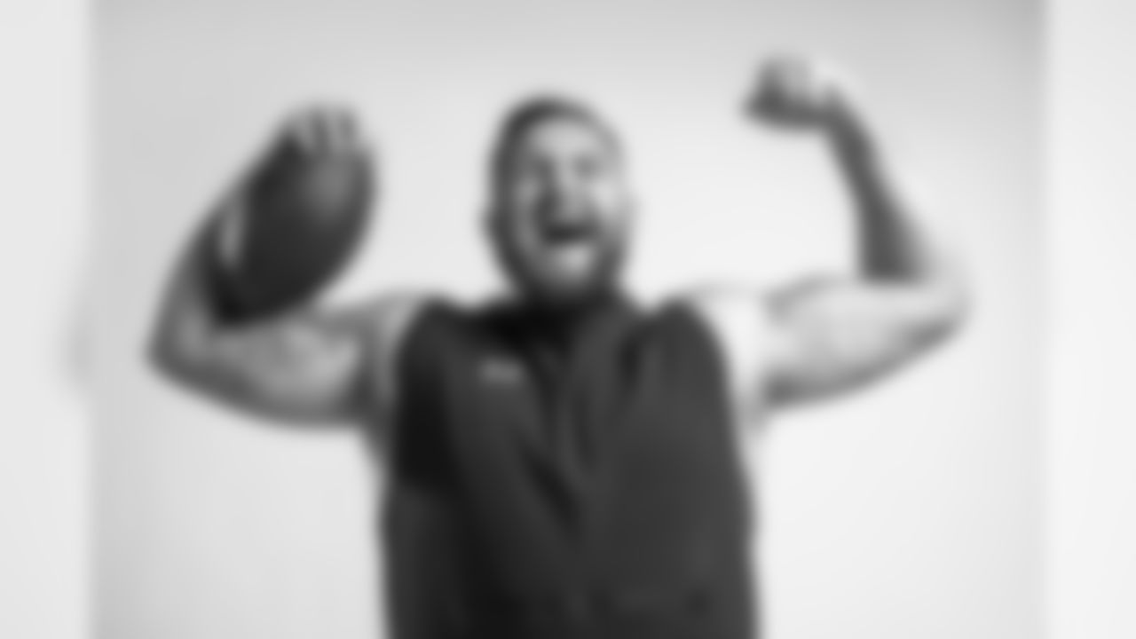 Portrait of Kansas State offensive lineman Dalton Risner at the NFL Combine, Thursday, February 28, 2019, in Indianapolis. (Todd Rosenberg via AP)