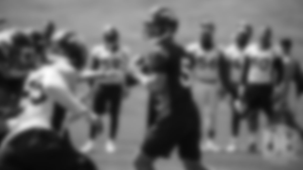 Joe Flacco during the Broncos' second mandatory minicamp practice on June 5, 2019.