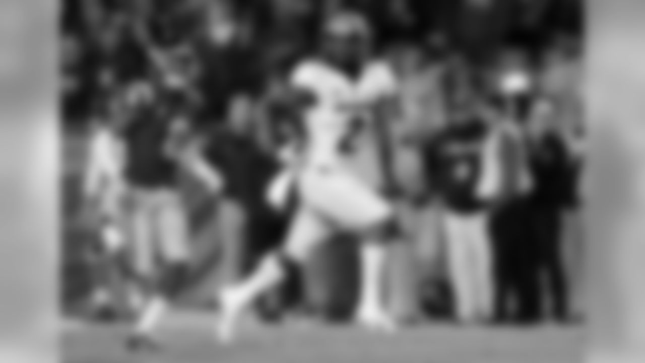 Mocked to Denver by: Cynthia Frelund, NFL.com (first round); Todd McShay, ESPN (second round)
NFL.com prospect bio: "… He was a first-team All-Pac-12 selection after leading the FBS with 9.6 receptions per game and ranking fourth in the country with 112.3 receiving yards per contest (86-1,011-11.8, six TDs). He also scored on five of 17 rushes on the year, making him the only player in the country to have five rushing and receiving touchdowns. Shenault was a second-team all-conference selection in 2019 after seeing a reduction in his production (56-764-13.6, four TDs receiving; 23-161-7.0, two TDs rushing) in 11 games (eight starts). He flashed as a true freshman in 2017, leading the Buffaloes with 24 yards per catch (7-168 in 12 games as a reserve). …" (AP Photo/Marcio Jose Sanchez)