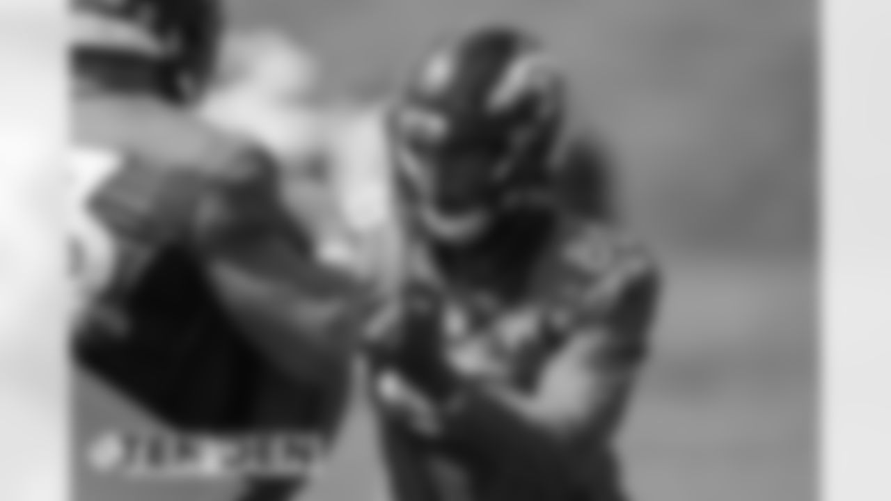 Jake Butt during practice at UCHealth Training Center on September 11, 2020. (Photo by Ben Swanson)