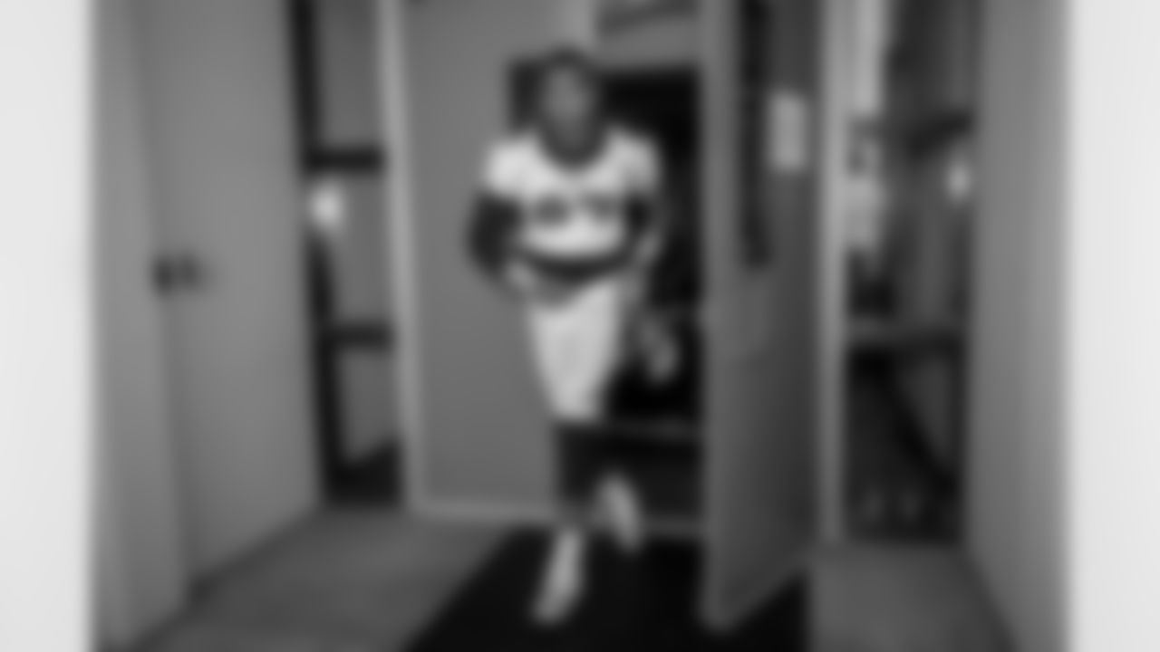 Noah Fant walks out of the locker room before the second day of training camp at UCHealth Training Center on July 29, 2021. (Photo by Sam Weaver)
