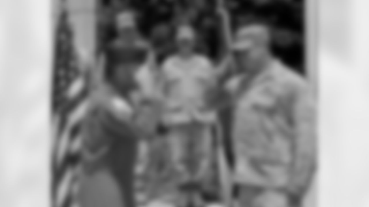 1st Lt. and defensive tackle Ben Garland was officially sworn in as a member of the 140th Wing of the Colorado Air National Guard.