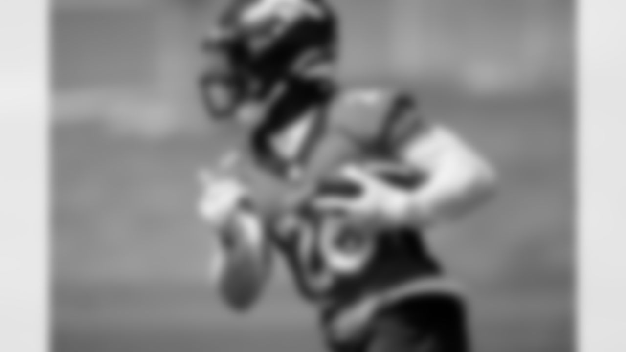 Mike Boone during the seventh day of OTA practices at UCHealth Training Center on June 7, 2021. (Photo by Ben Swanson)