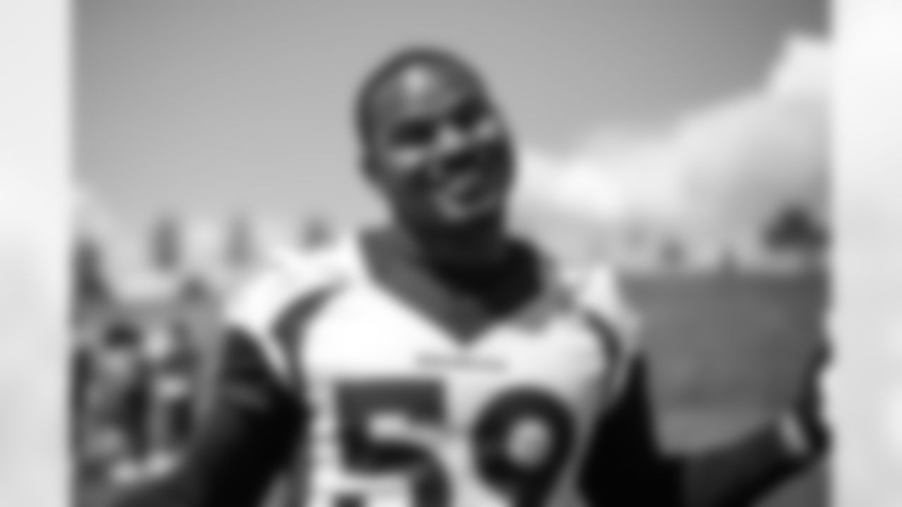 Malik Reed poses for a photo after the seventh day of OTA practices at UCHealth Training Center on June 7, 2021. (Photo by Ben Swanson)