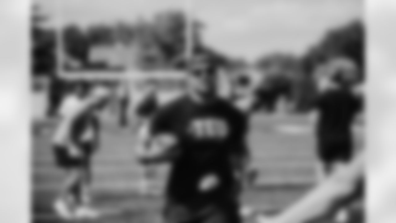 Noah Fant takes part in a workout and training session at Tight End University, a summit organized for NFL tight ends to learn from one another.