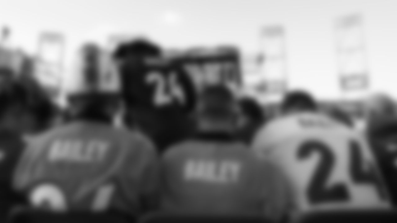 Fans of Champ Bailey at the 2019 Pro Football Hall of Fame enshrinement ceremony on August 3, 2019 in downtown Canton, Ohio.