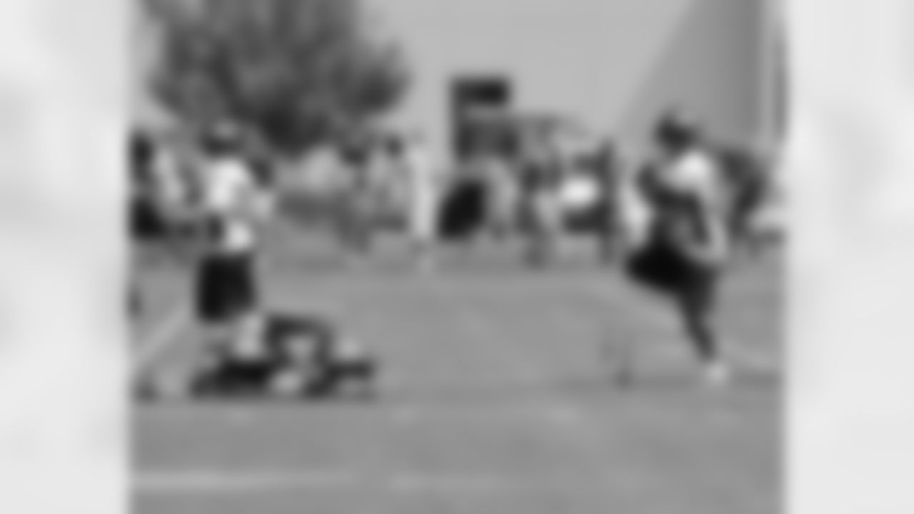 RB Willis McGahee runs through a drill.