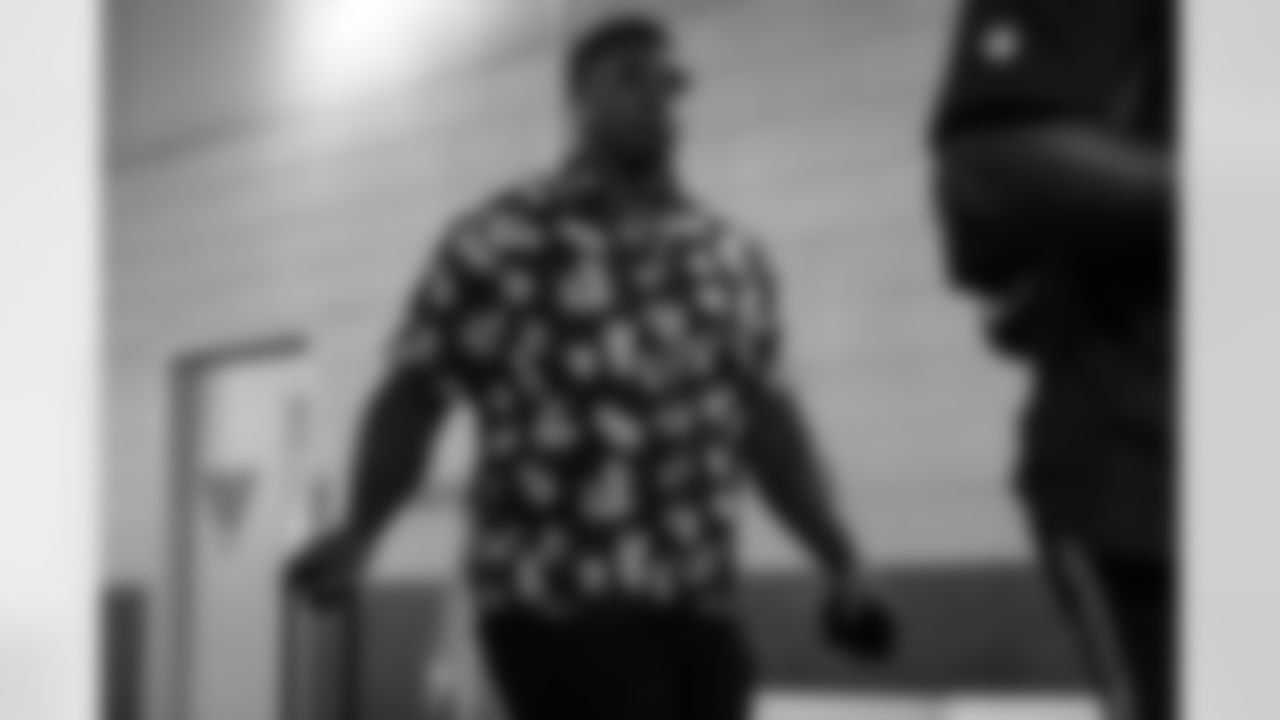 DeShawn Williams arrives before the Broncos' Week 1 game against the New York Giants at MetLife Stadium in East Rutherford, New Jersey, on September 12, 2021. (Photo by Gabriel Christus)
