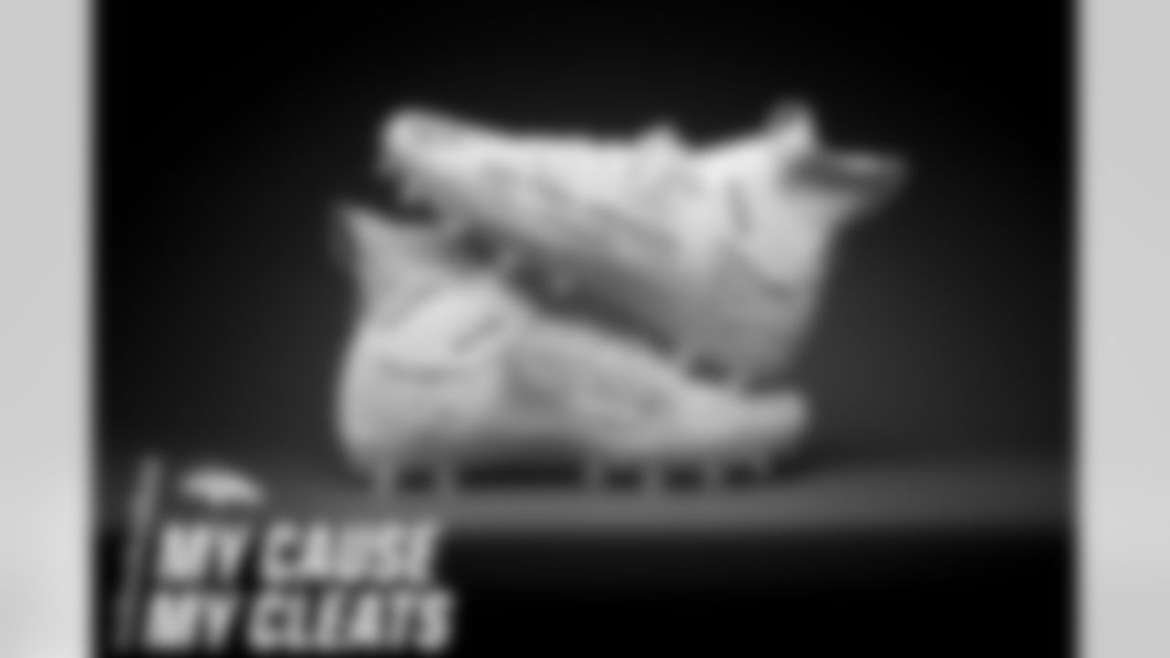 Austin Fort's cleats represent Mental Health Colorado for the 2020 My Cause My Cleats campaign.
Photo by Gabriel Christus