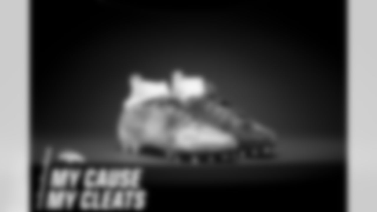 Brett Rypien's cleats represent Mental Health America for the 2020 My Cause My Cleats campaign.
Photo by Gabriel Christus