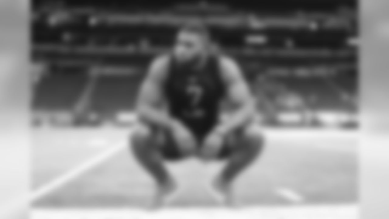 NFL.com bio: "… Brooks became a big name among NFL scouts in 2019, garnering second-team Associated Press All-American and first-team All-Big 12 honors by again leading the Raiders with 108 tackles, 20 for loss (ranking in the top 10 nationally), and three sacks in just 11 starts. …"
(Ben Liebenberg via AP)