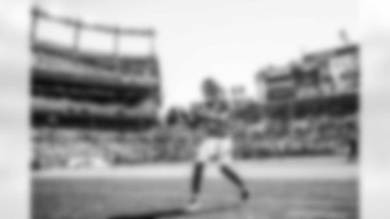 Teddy Bridgewater during pregame warmups before the game against the Baltimore Ravens on October 3, 2021 at Empower Field at Mile High in Denver, Colorado. (Photo by Ben Swanson)