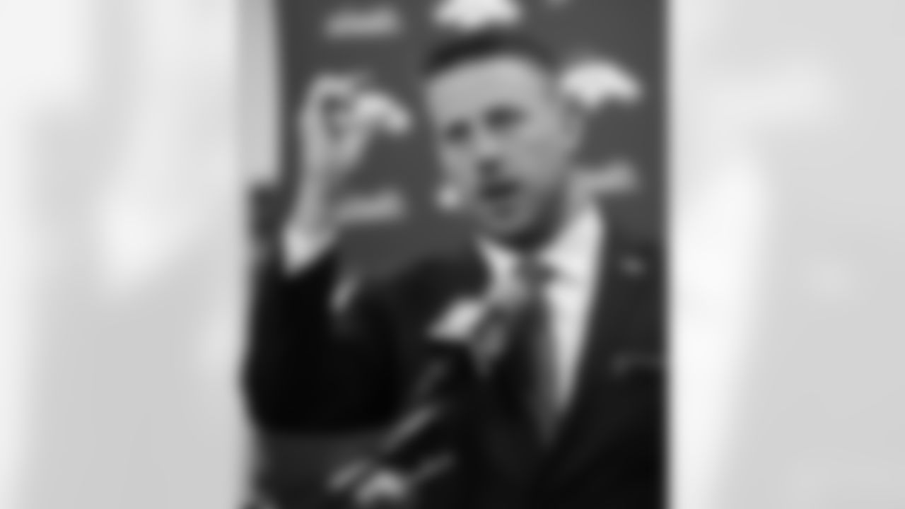 Case Keenum responds to questions during a news conference to introduce him as the new starting quarterback of the Denver Broncos at the NFL football team's headquarters Friday, March 16, 2018, in Englewood, Colo. (AP Photo/David Zalubowski)