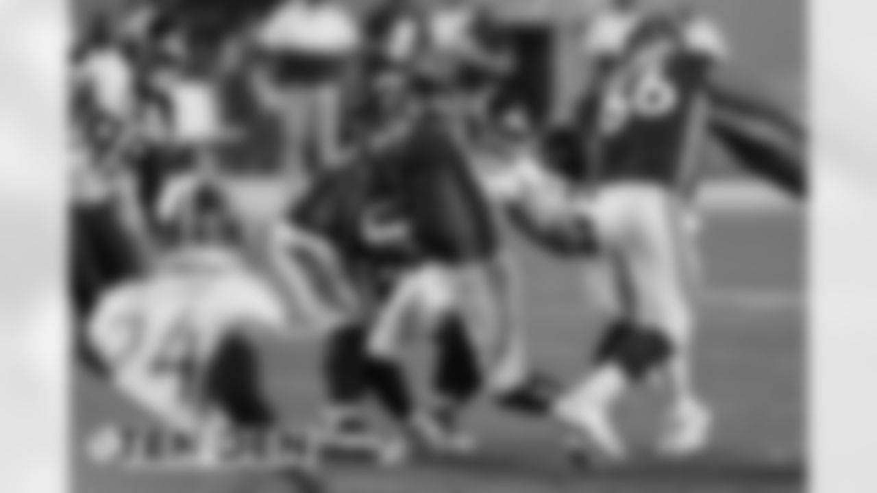Drew Lock in action during the Broncos' Week 1 game against the Tennessee Titans at Empower Field at Mile High in Denver, Colorado, on September 14, 2020. (Photo by Gabriel Christus)