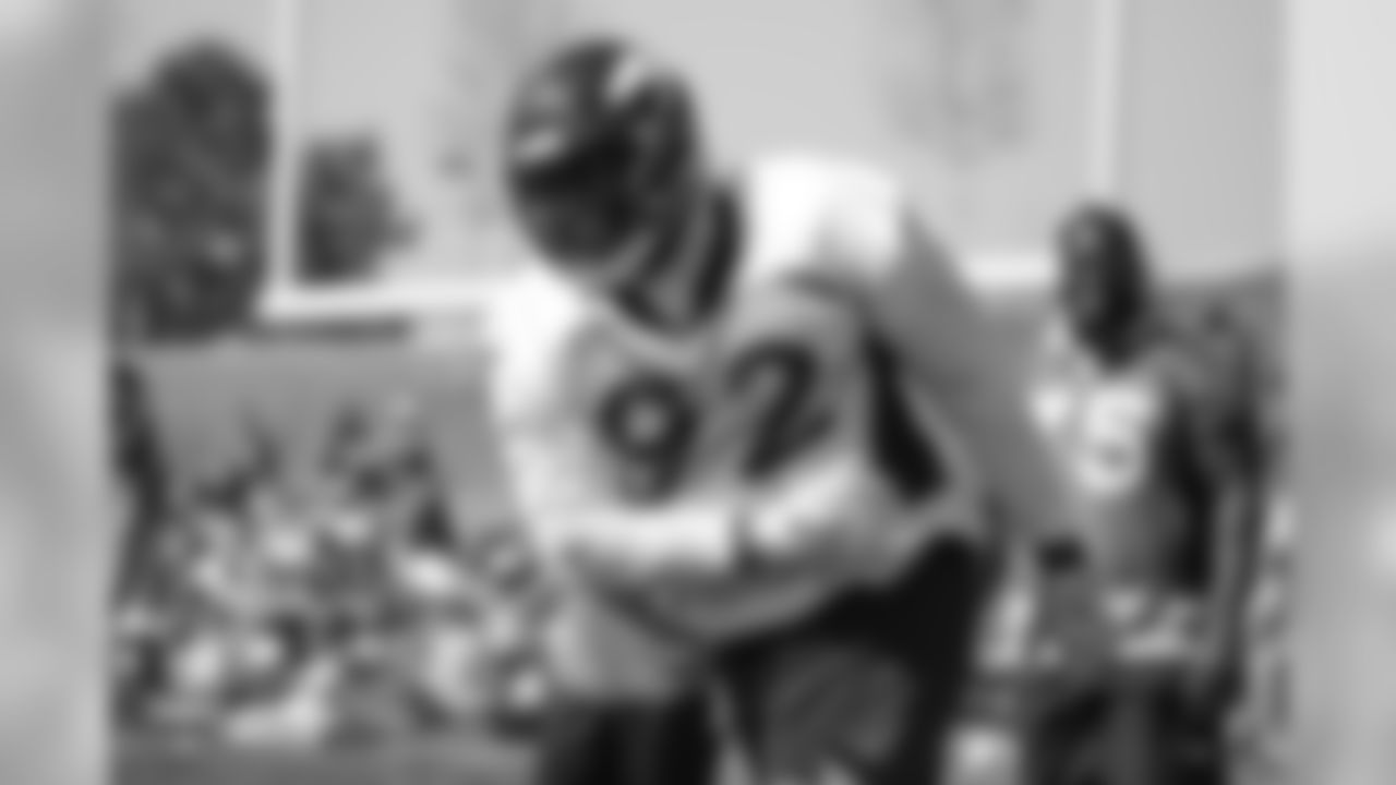 Defensive end Zach Kerr (92) during the 11th day of training camp on August 9, 2018, at UCHealth Training Center.