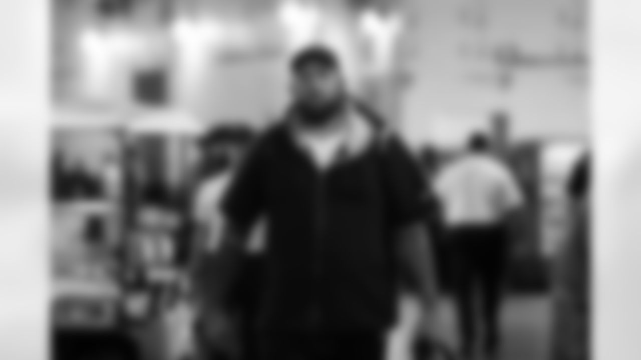 Dalton Risner arrives before the Broncos' Week 1 game against the New York Giants at MetLife Stadium in East Rutherford, New Jersey, on September 12, 2021. (Photo by Gabriel Christus)