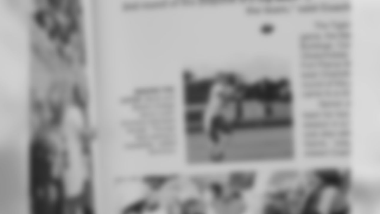 Photos of Justin Simmons during high school from Martin County High School yearbooks during a tour of his hometown of Stuart, Florida, on January 29, 2020. (Photo by Ben Swanson/DenverBroncos.com)