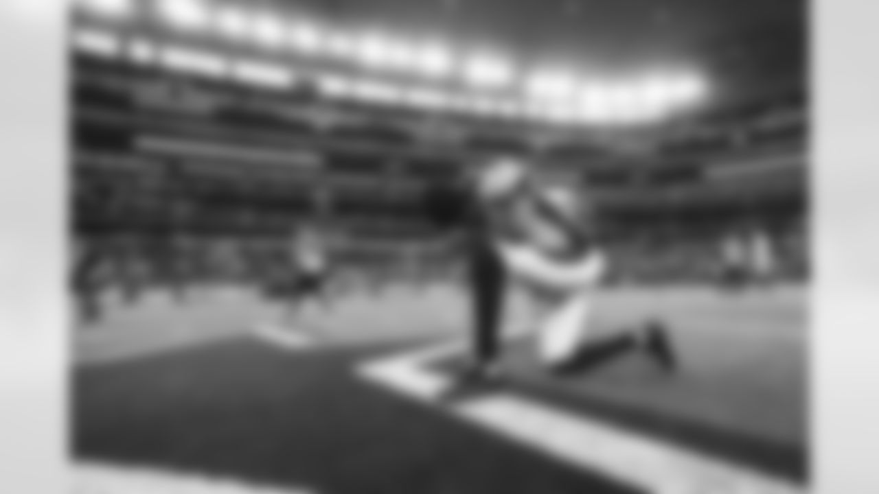 Denver Broncos quarterback Teddy Bridgewater (5) prays at midfield during the NFL game against the Dallas Cowboys on Sunday, November 7, 2021 at AT&T Stadium in Arlington, Texas.
Photo by Gabriel Christus